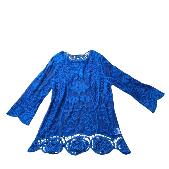 Ethyl Crochet Tunic, Blue, Size XL - Picture 2 of 8
